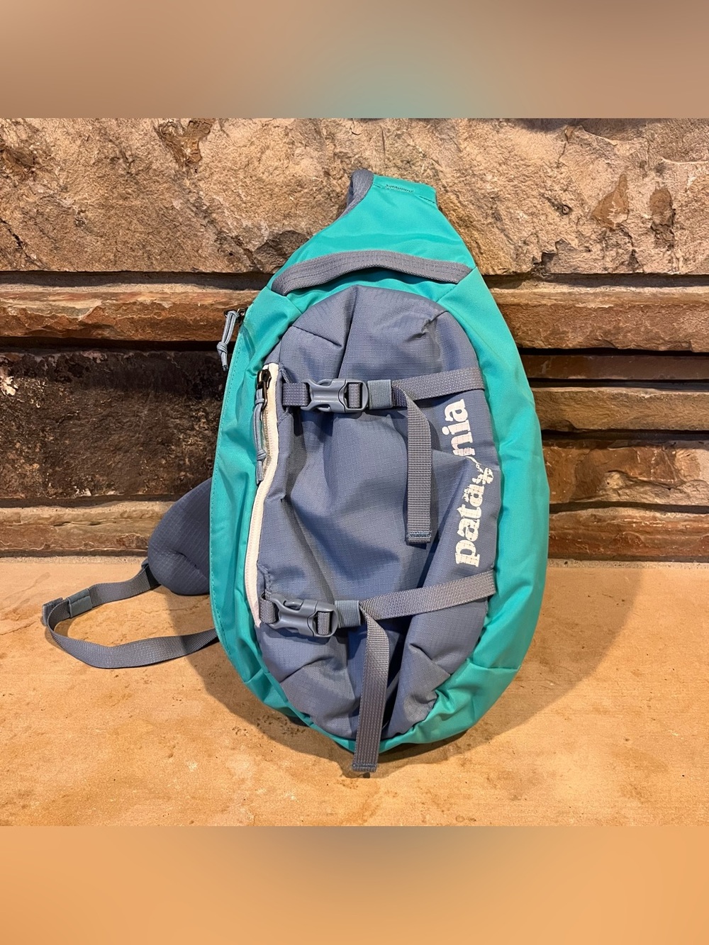 Patagonia Aqua and Gray Sling Pack Shoulder Bag